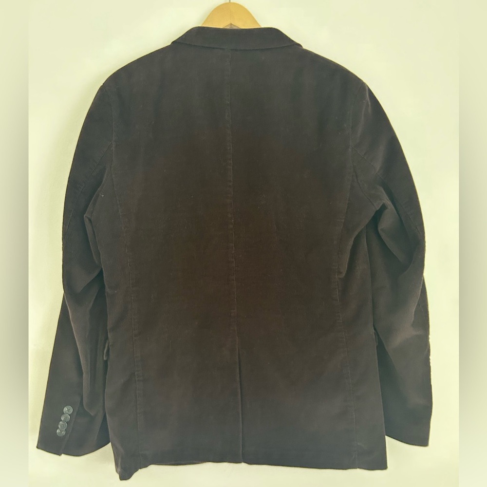 🐻 Men’s JOSEPH ABBOUD Two-Button Blazer Corduroy Dark Brown Large - Picture 4 of 5